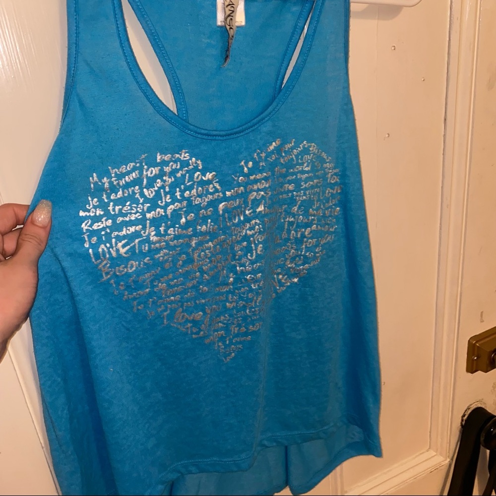 'Love' Blue Racerback - Picture 2 of 4